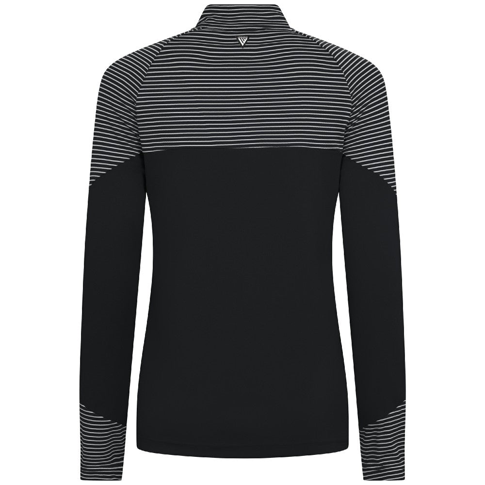 MLB Miami Marlins Levelwear Women's Classic Stripes Insignia 2.0 Raglan Quarter-Zip Top