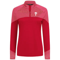 MLB Philadelphia Phillies Levelwear Women's Classic Stripes Insignia 2.0 Raglan Quarter-Zip Top