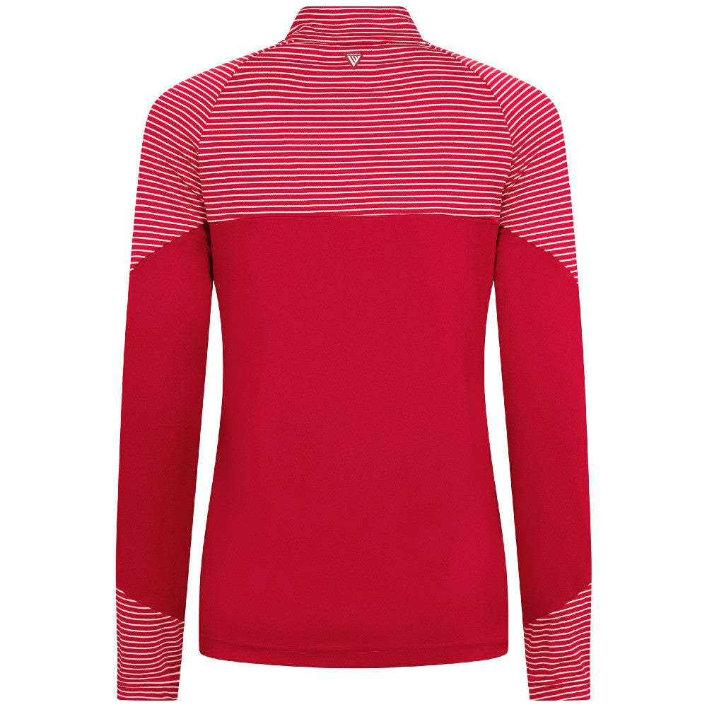 MLB Cincinnati Reds Levelwear Women's Classic Stripes Insignia 2.0 Raglan Quarter-Zip Top