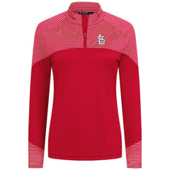 MLB St. Louis Cardinals Levelwear Women's Classic Stripes Insignia 2.0 Raglan Quarter-Zip Top