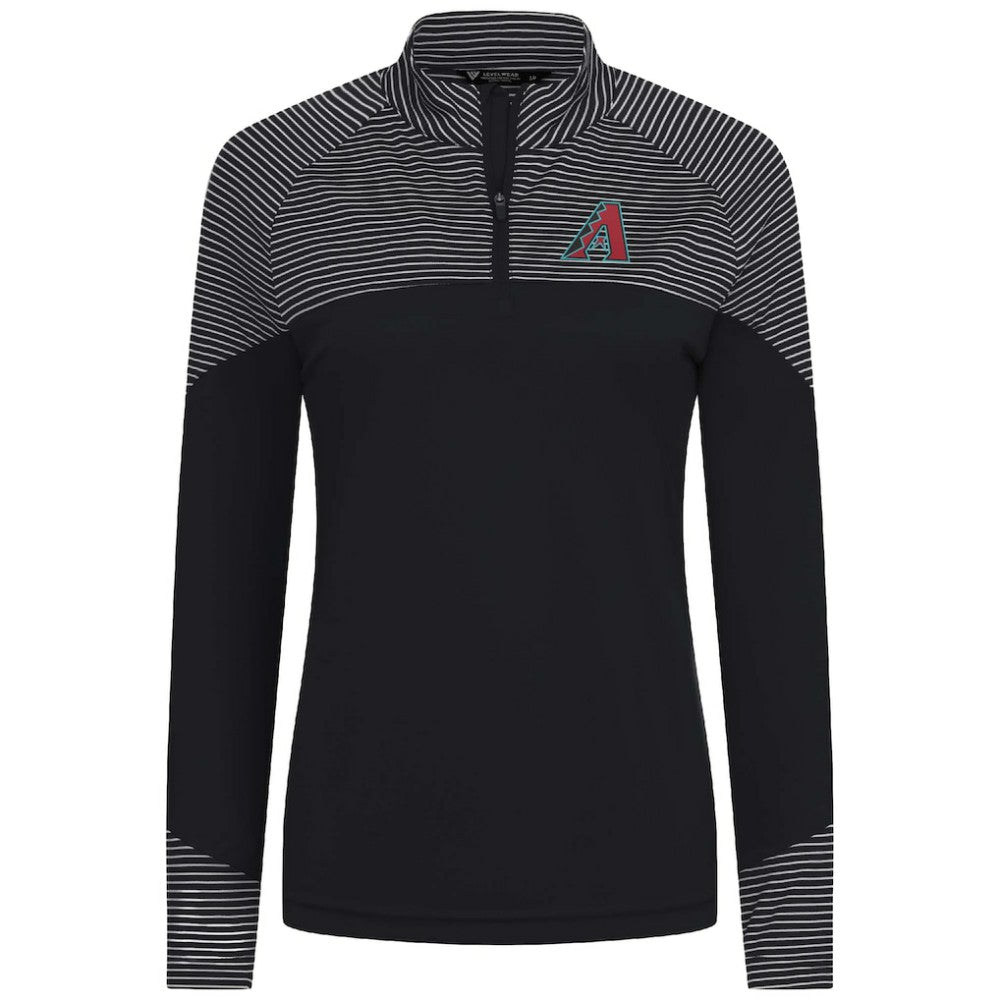 MLB Arizona Diamondbacks Levelwear Women's Classic Stripes Insignia 2.0 Raglan Quarter-Zip Top
