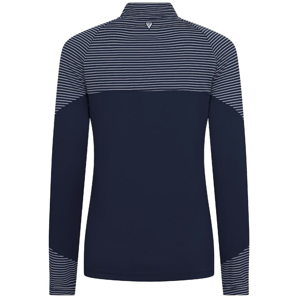 MLB Boston Red Sox Levelwear Women's Classic Stripes Insignia 2.0 Raglan Quarter-Zip Top