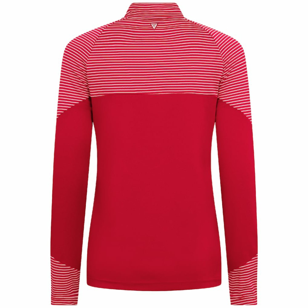 MLB Los Angeles Angels Levelwear Women's Classic Stripes Insignia 2.0 Raglan Quarter-Zip Top