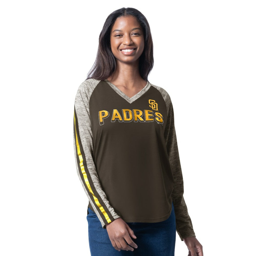 MLB San Diego Padres G-III 4Her by Carl Banks Women's Top Dog Raglan Long Sleeve V-Neck T-Shirt