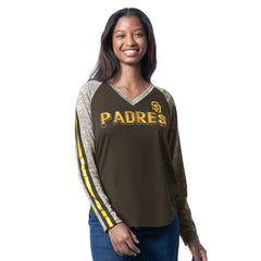MLB San Diego Padres G-III 4Her by Carl Banks Women's Top Dog Raglan Long Sleeve V-Neck T-Shirt