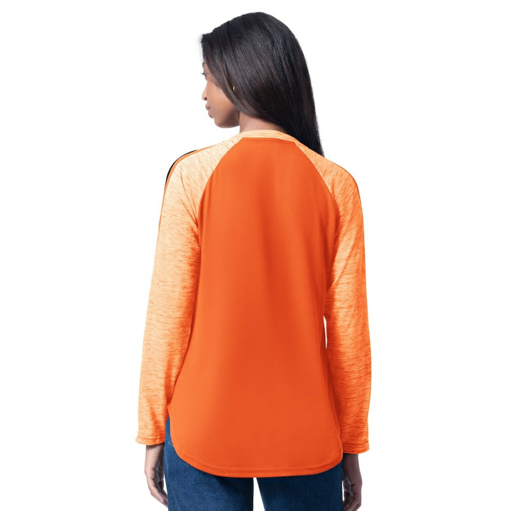 MLB Baltimore Orioles G-III 4Her by Carl Banks Women's Top Dog Raglan Long Sleeve V-Neck T-Shirt