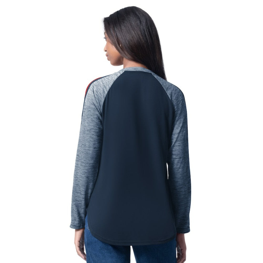 MLB Atlanta Braves G-III 4Her by Carl Banks Women's Top Dog Raglan Long Sleeve V-Neck T-Shirt