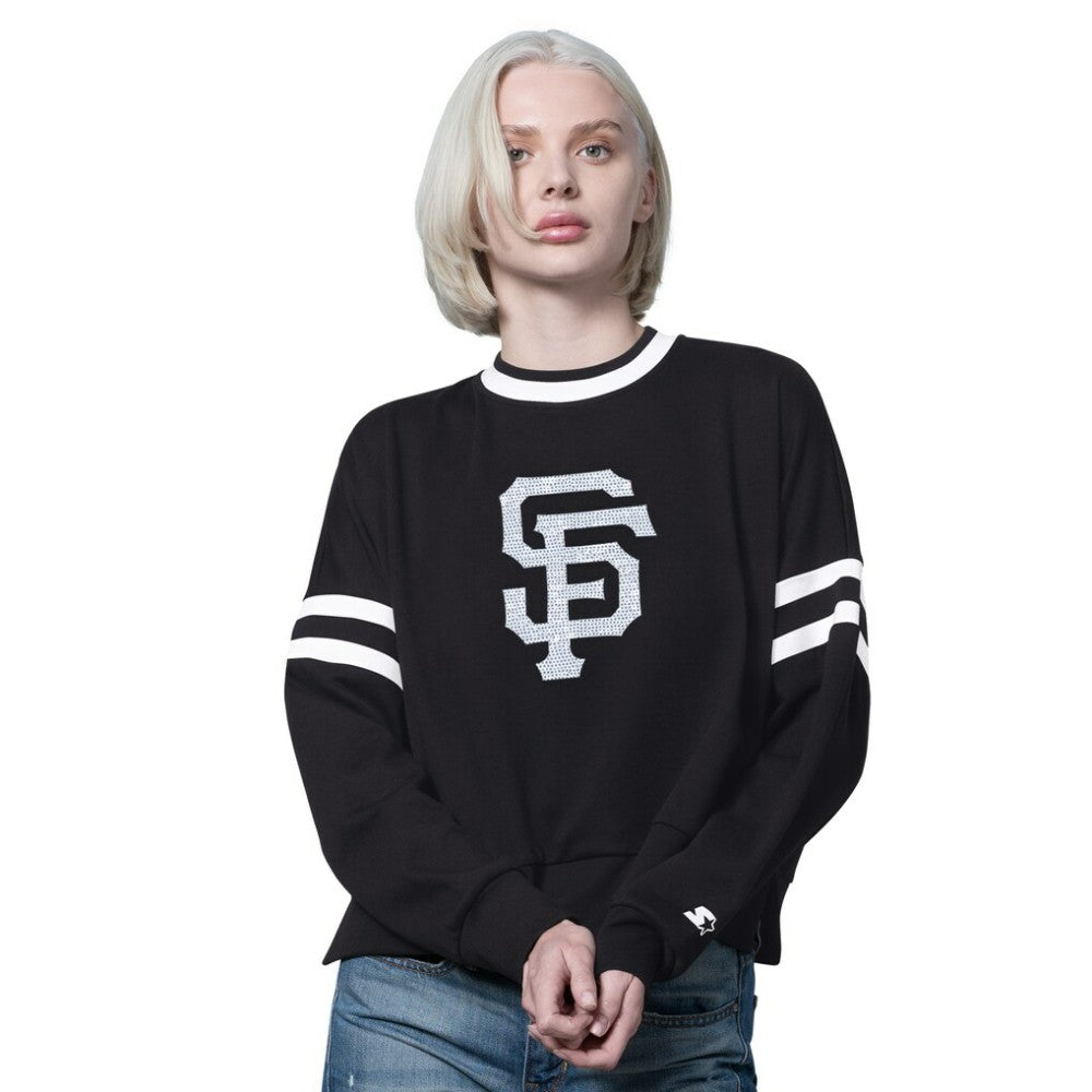 MLB San Francisco Giants Starter Women's Rally Cropped Drop Shoulder Crewneck Sweatshirt
