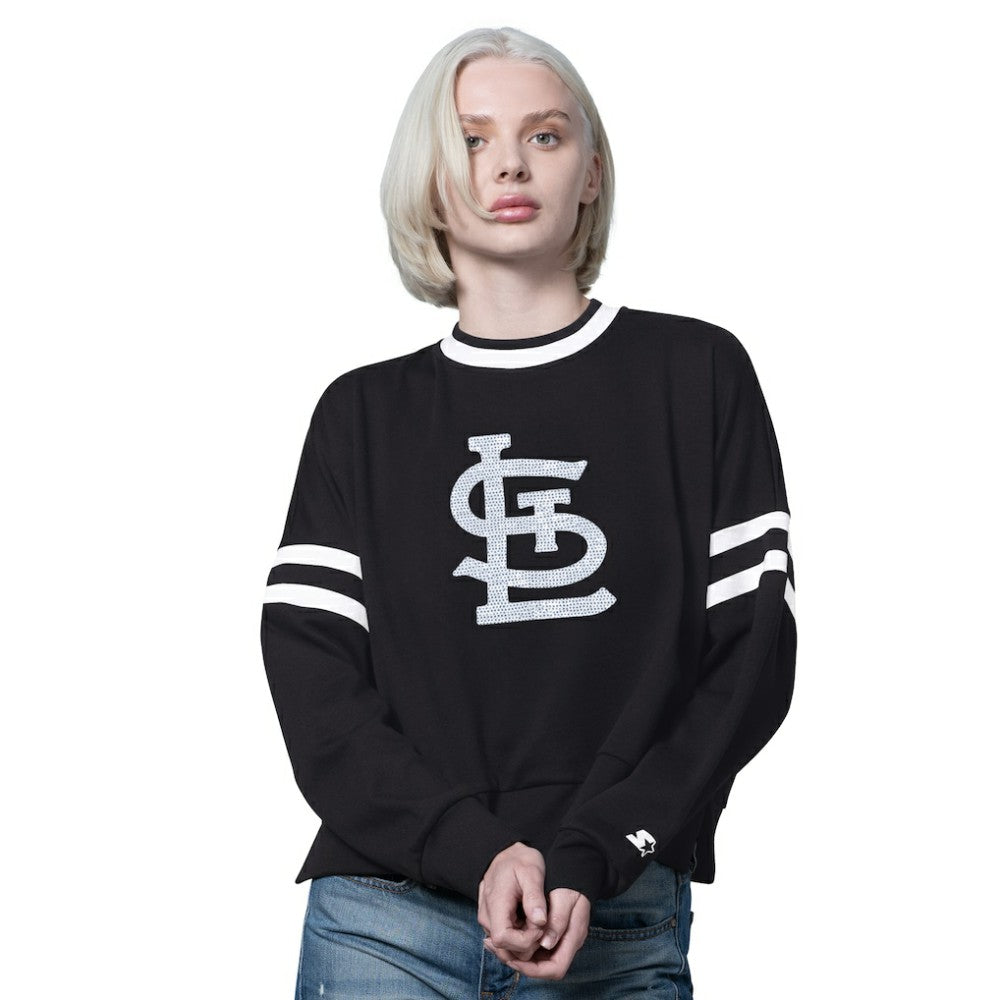 MLB St. Louis Cardinals Starter Women's Rally Cropped Drop Shoulder Crewneck Sweatshirt