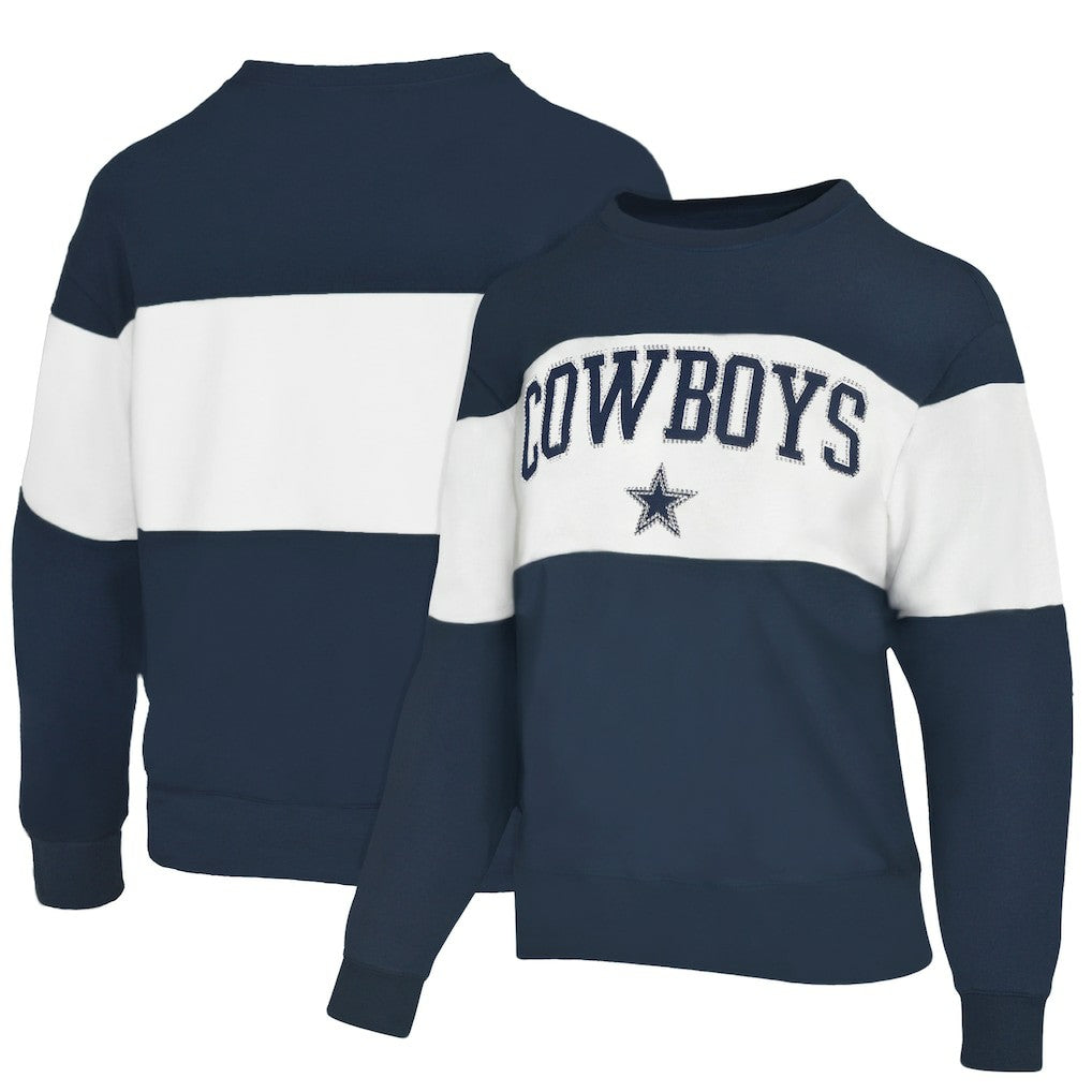 Lauren James Women's Bling Colorblock Terry Sweatshirt - Dallas Cowboys