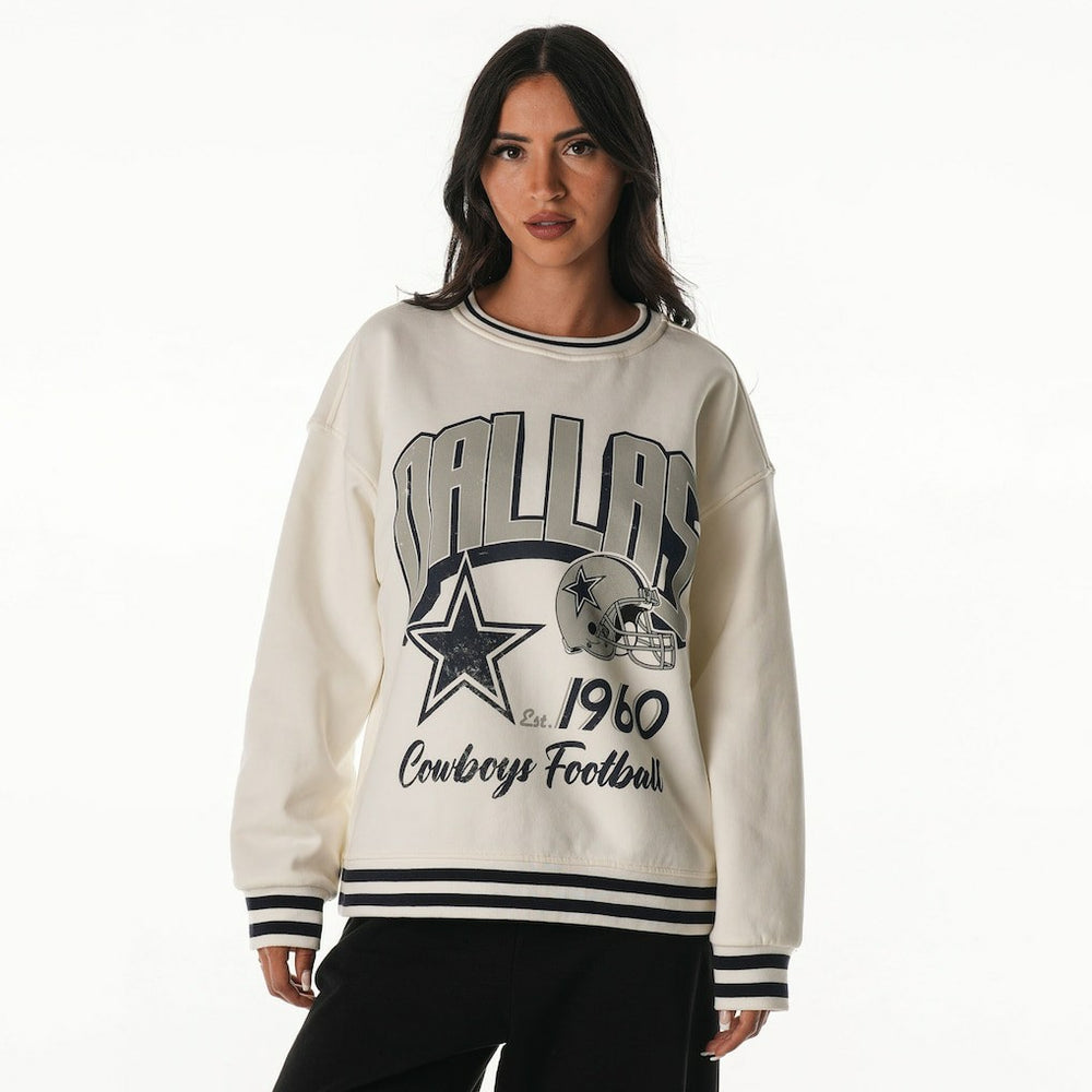 The Wild Collective Women's Oversized Vintage French Terry Sweatshirt - Dallas Cowboys