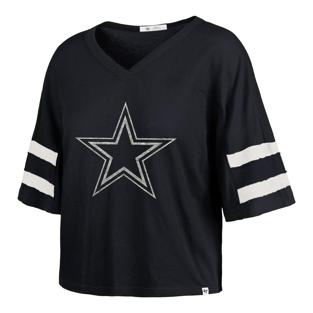 '47 Women's Premier Scout Cropped V-Neck T-Shirt - Dallas Cowboys