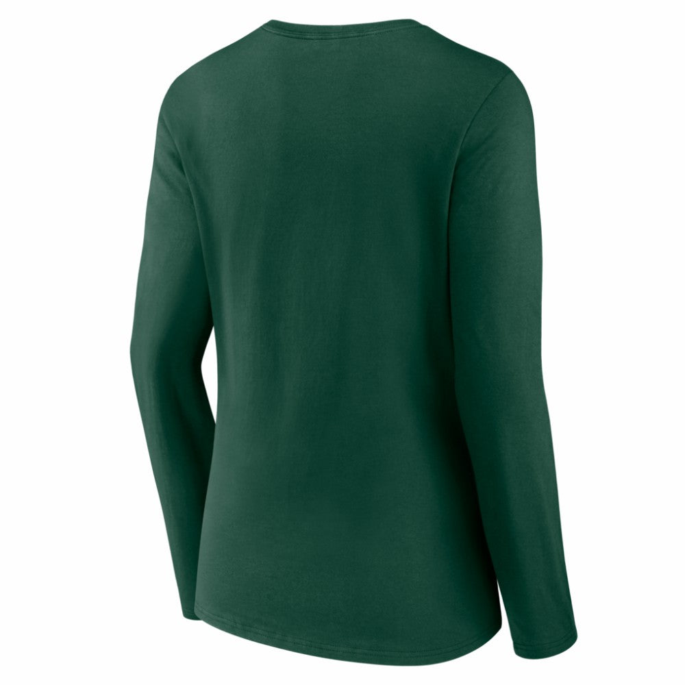 MLB Athletics Women's Logo Long Sleeve V-Neck T-Shirt