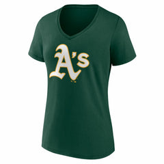 MLB Athletics Women's Logo V-Neck T-Shirt