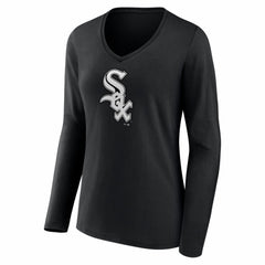 MLB Chicago White Sox Women's Logo Long Sleeve V-Neck T-Shirt