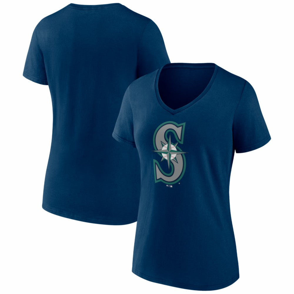 MLB Seattle Mariners Women's Logo V-Neck T-Shirt