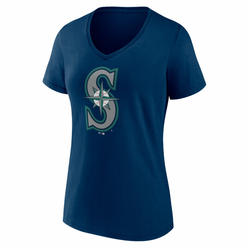MLB Seattle Mariners Women's Logo V-Neck T-Shirt