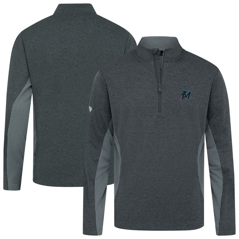 MLB Miami Marlins Levelwear Waffle Insignia 2.0 Quarter-Zip Pullover