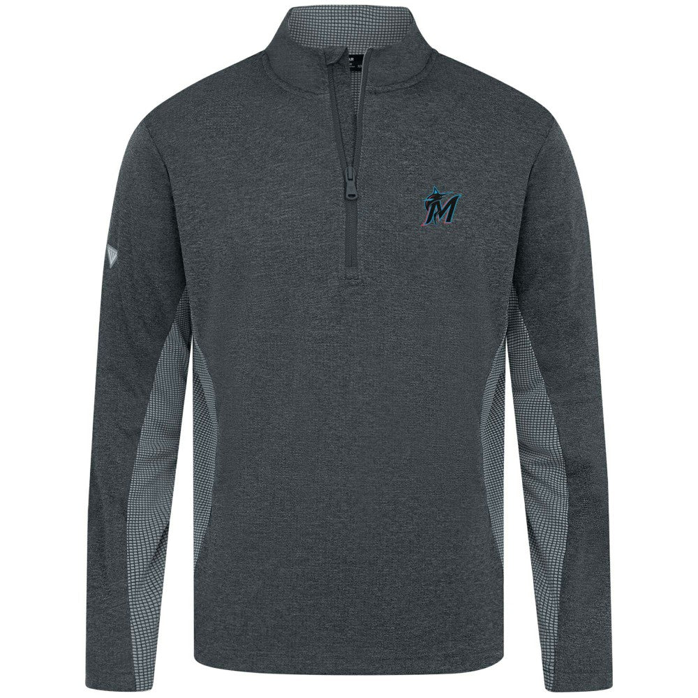 MLB Miami Marlins Levelwear Waffle Insignia 2.0 Quarter-Zip Pullover