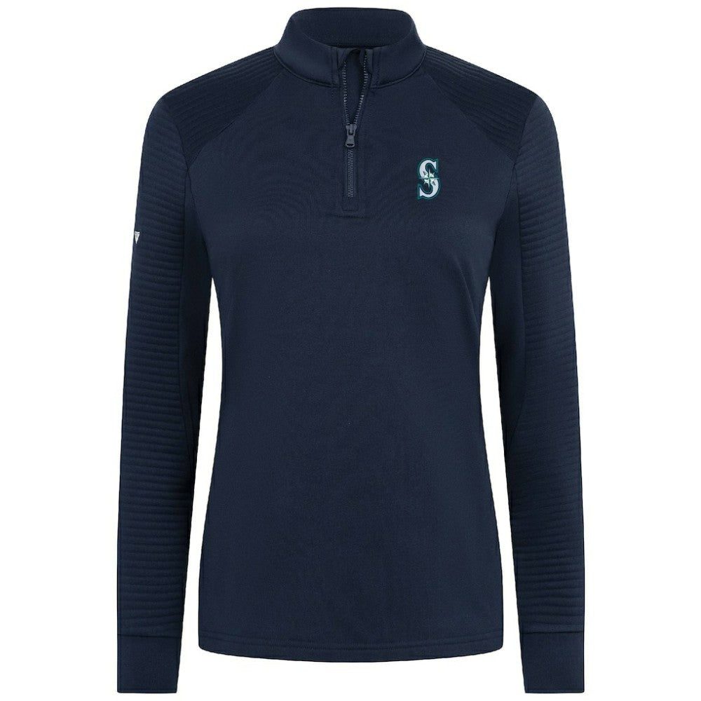 MLB Seattle Mariners Levelwear Women's Power Insignia 2.0 Quarter-Zip Pullover Top