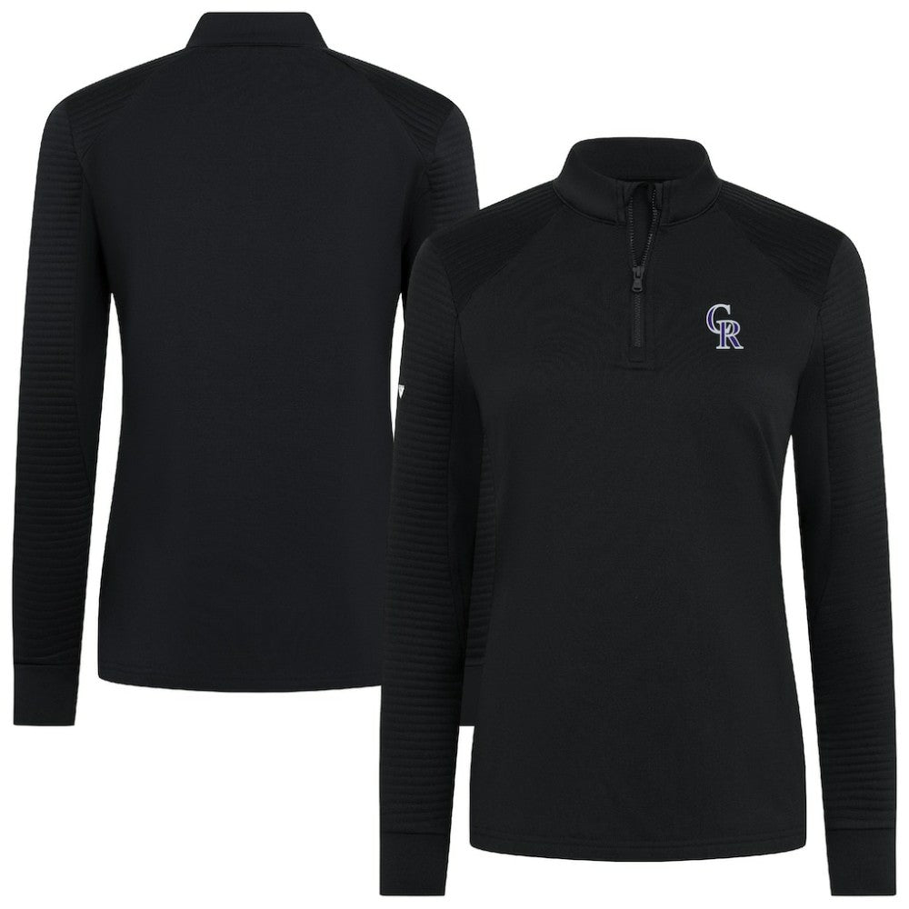 MLB Colorado Rockies Levelwear Women's Power Insignia 2.0 Quarter-Zip Pullover Top
