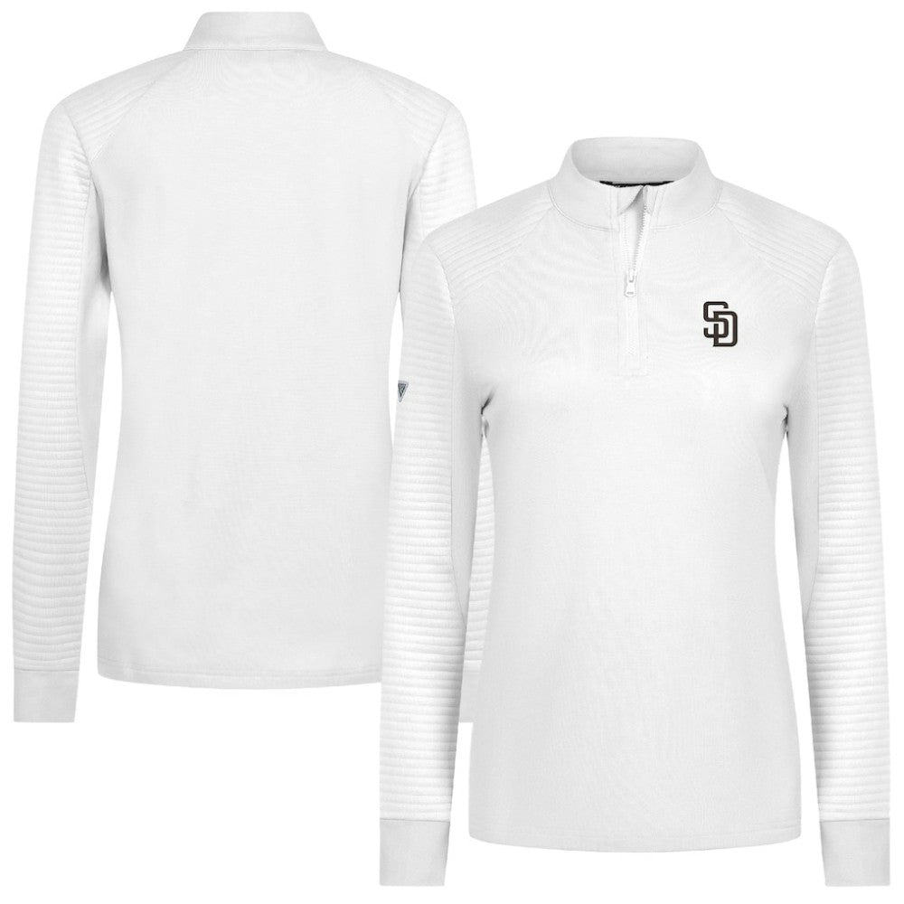 MLB San Diego Padres Levelwear Women's Power Insignia 2.0 Quarter-Zip Pullover Top