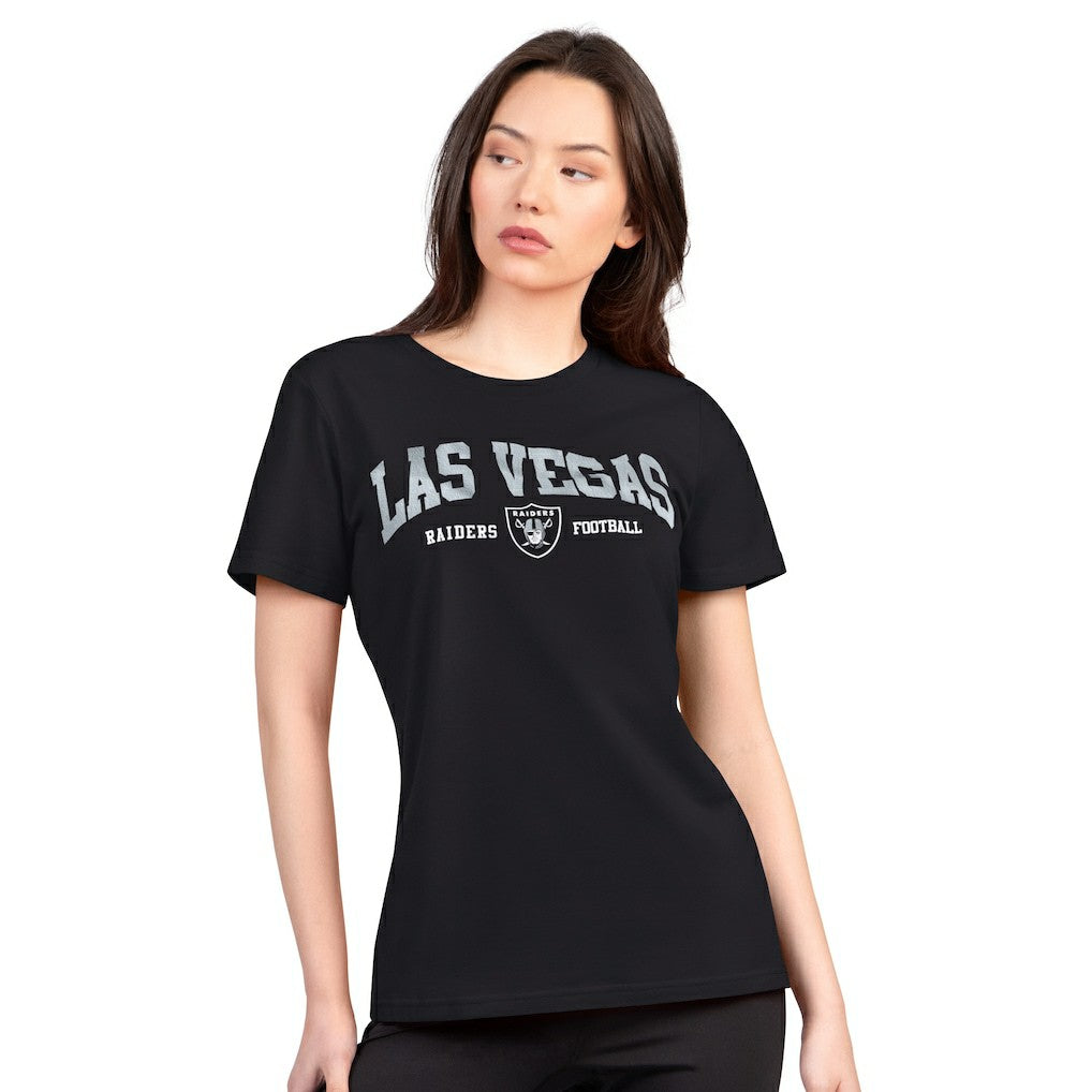 G-III 4Her by Carl Banks Women's Super-Slim Lightweight Winning Crew T-Shirt - Las Vegas Raiders