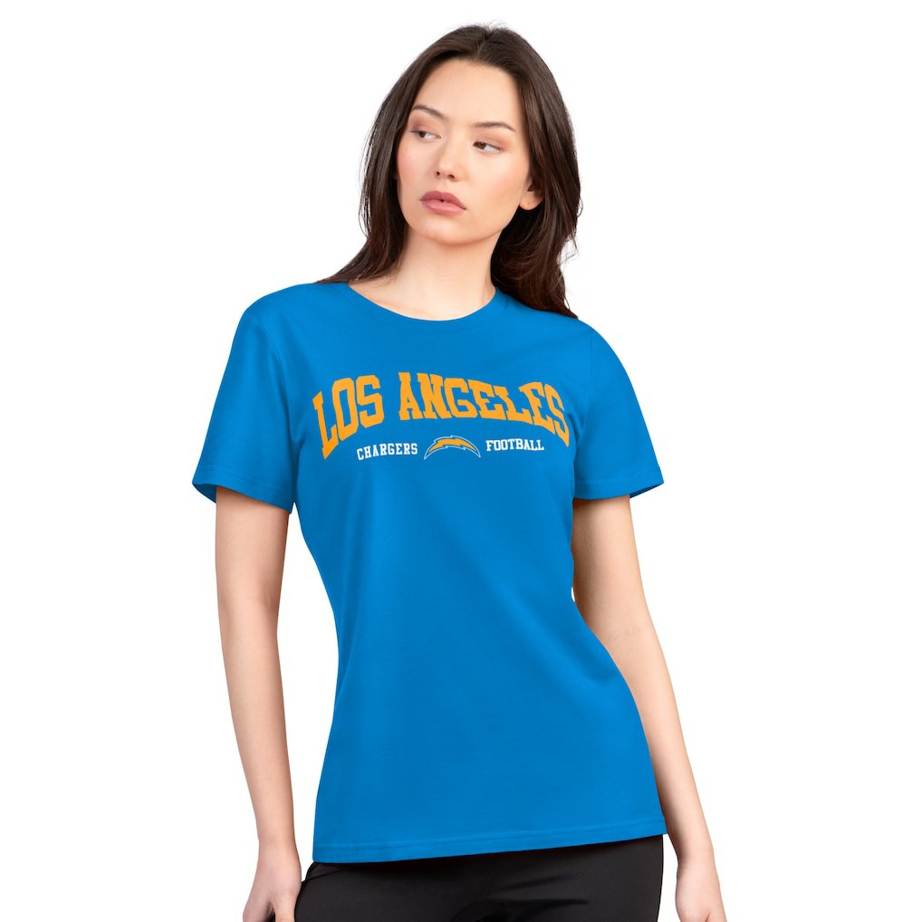 G-III 4Her by Carl Banks Women's Super-Slim Lightweight Winning Crew T-Shirt - Los Angeles Chargers