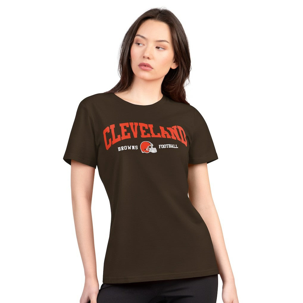 G-III 4Her by Carl Banks Women's Super-Slim Lightweight Winning Crew T-Shirt - Cleveland Browns