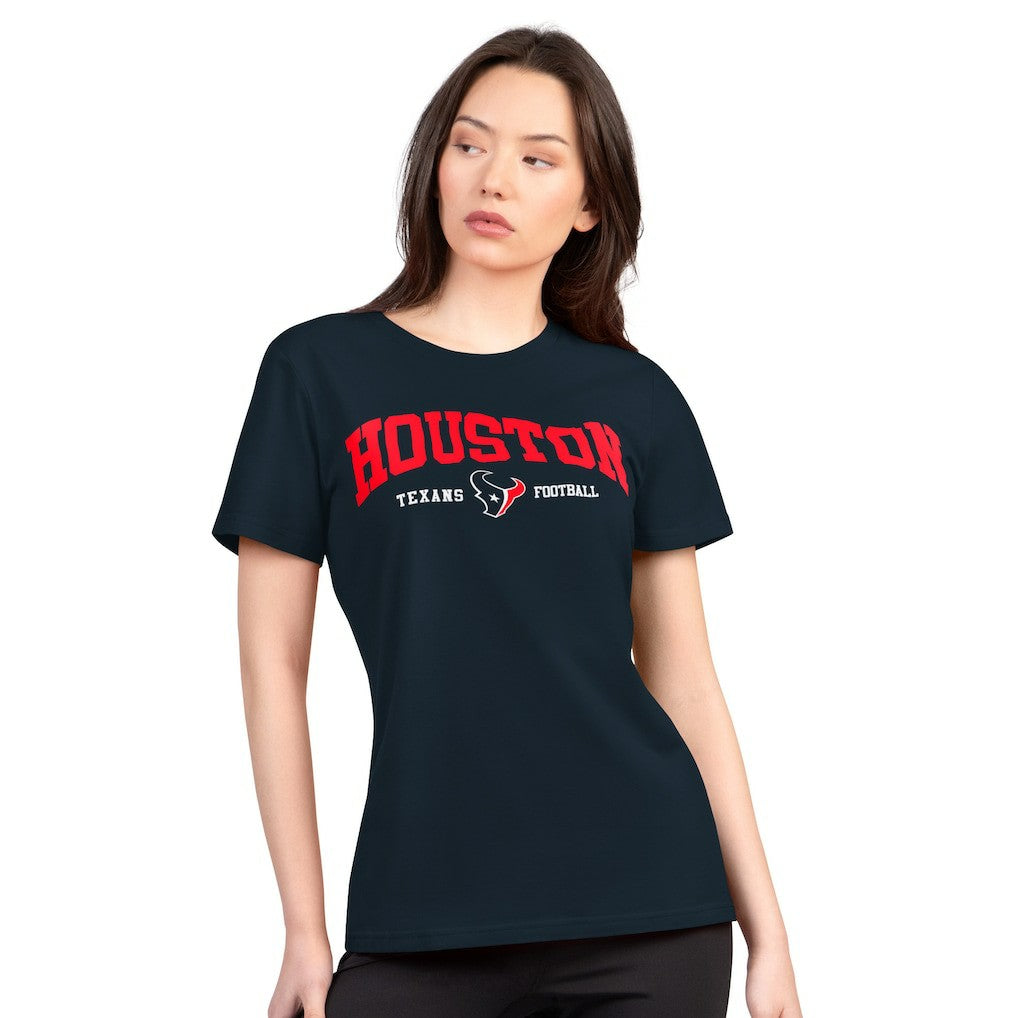 G-III 4Her by Carl Banks Women's Super-Slim Lightweight Winning Crew T-Shirt - Houston Texans