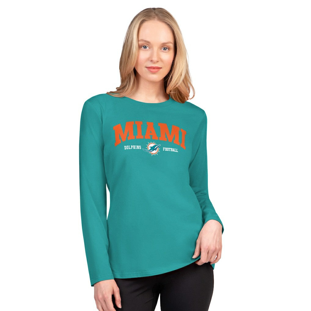 G-III 4Her by Carl Banks Women's Best Play Long Sleeve T-Shirt - Miami Dolphins