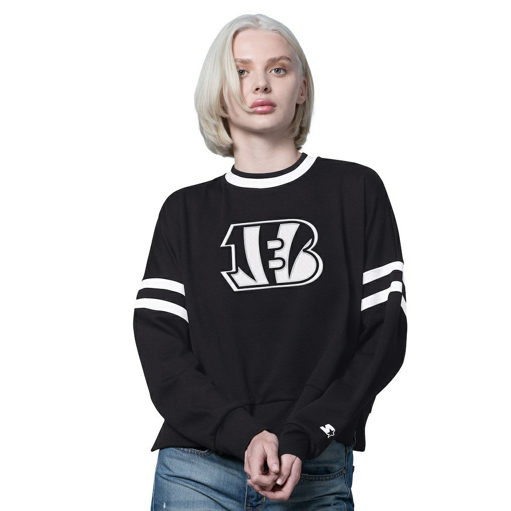 Starter Women's Rally Drop Shoulder Cropped Sweatshirt - Cincinnati Bengals