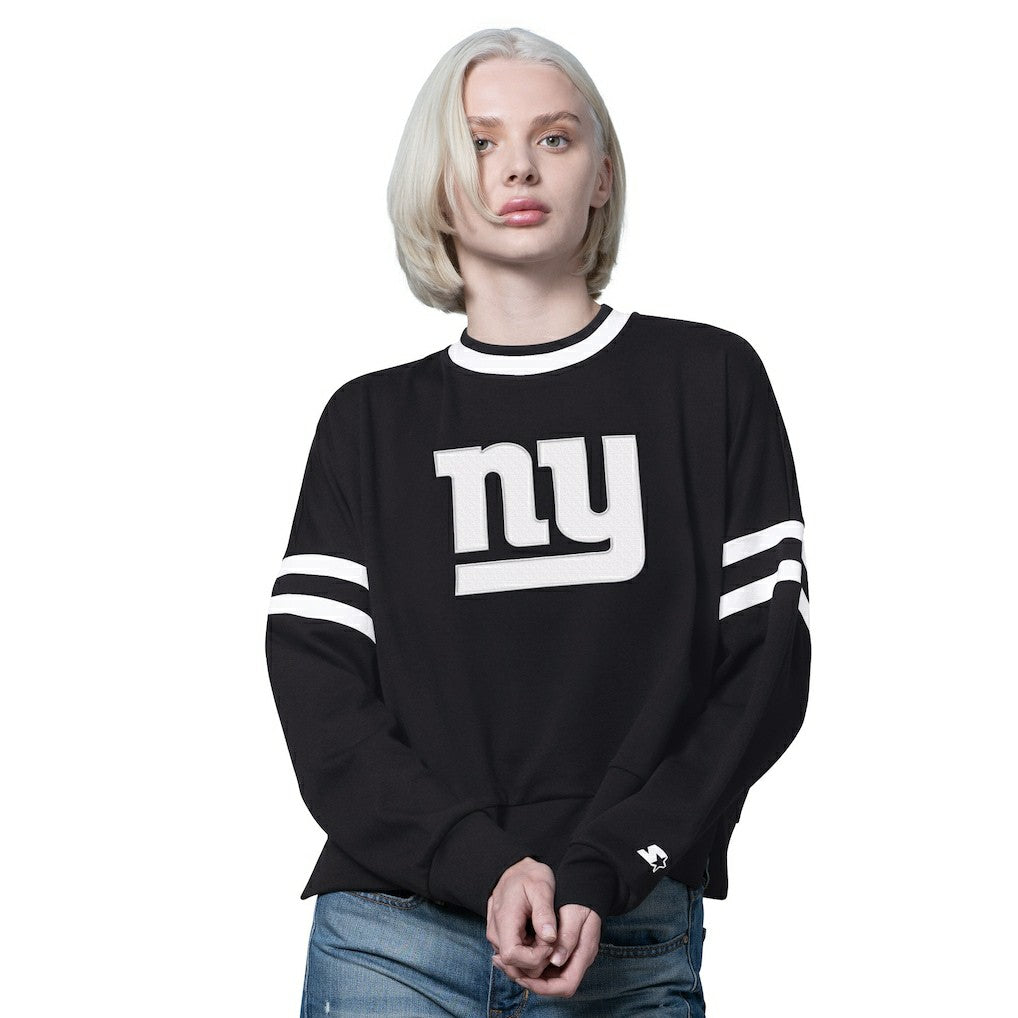 Starter Women's Rally Drop Shoulder Cropped Sweatshirt - New York Giants