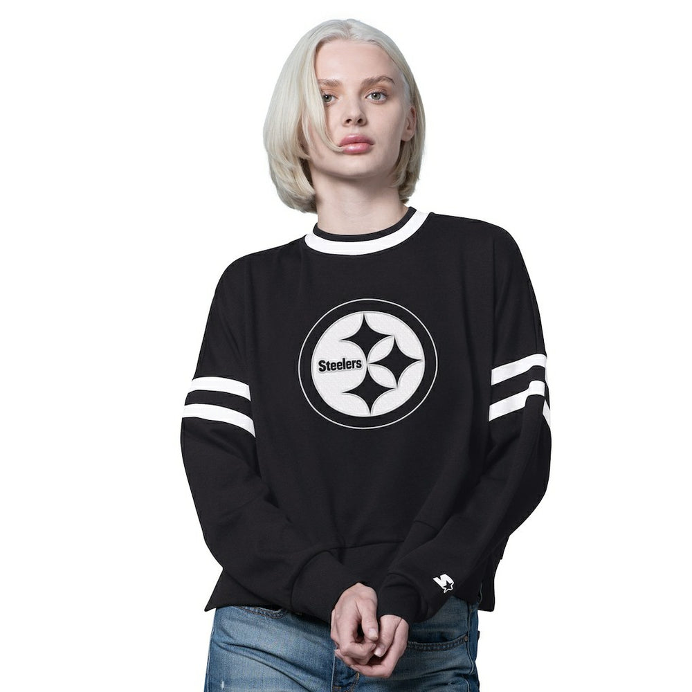 Starter Women's Rally Drop Shoulder Cropped Sweatshirt - Pittsburgh Steelers