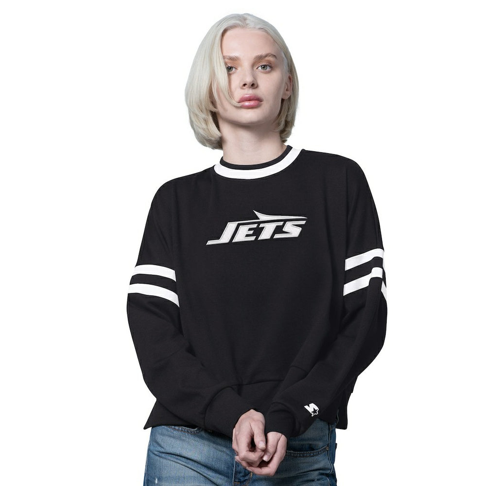 Starter Women's Rally Drop Shoulder Cropped Sweatshirt - New York Jets