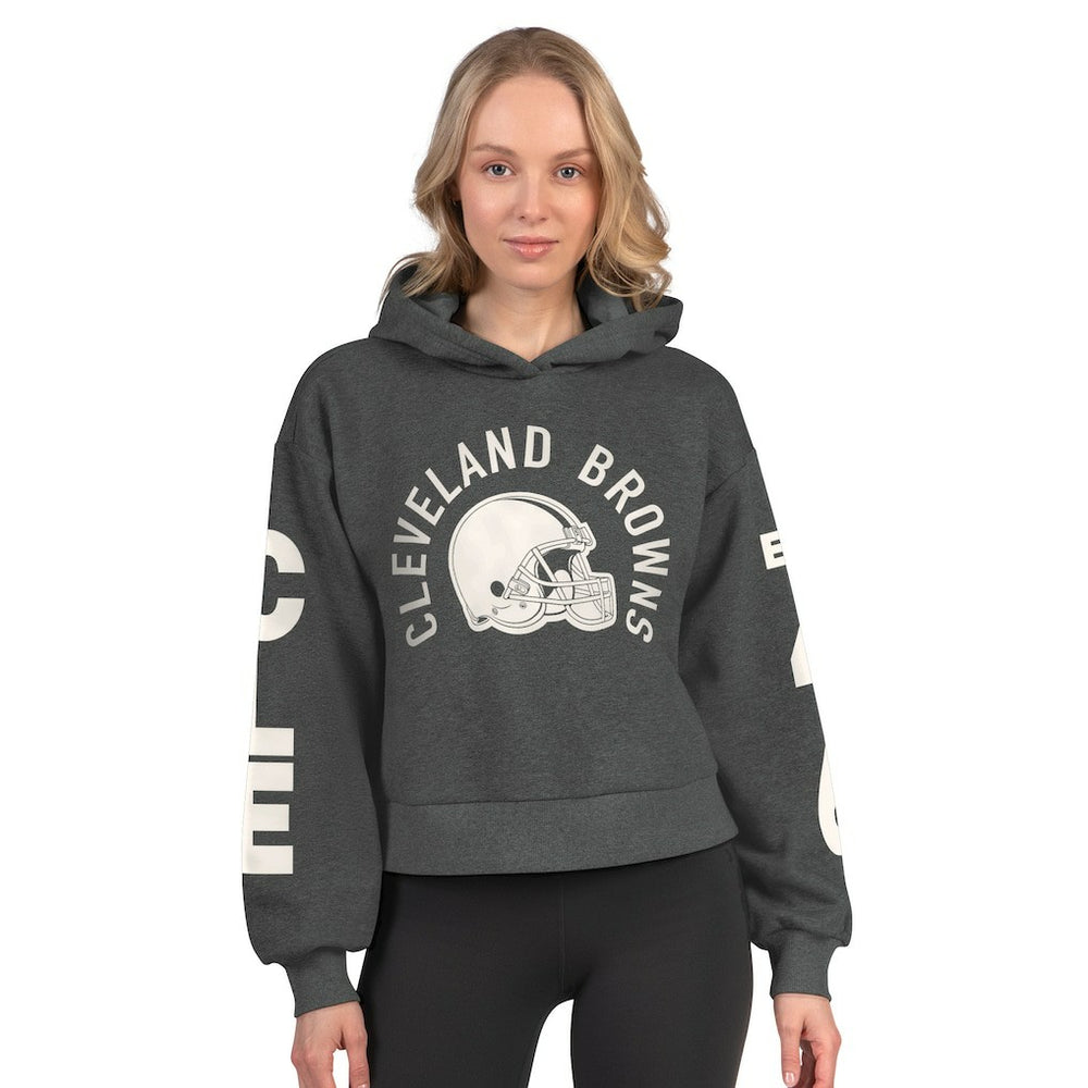 Starter Women's Star Player Cropped Fleece Pullover Hoodie - Cleveland Browns