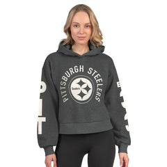 Starter Women's Star Player Cropped Fleece Pullover Hoodie - Pittsburgh Steelers