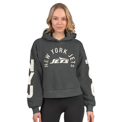 Starter Women's Star Player Cropped Fleece Pullover Hoodie - New York Jets