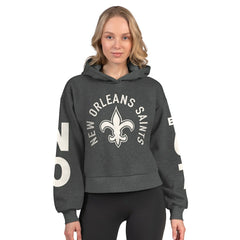 Starter Women's Star Player Cropped Fleece Pullover Hoodie - New Orleans Saints