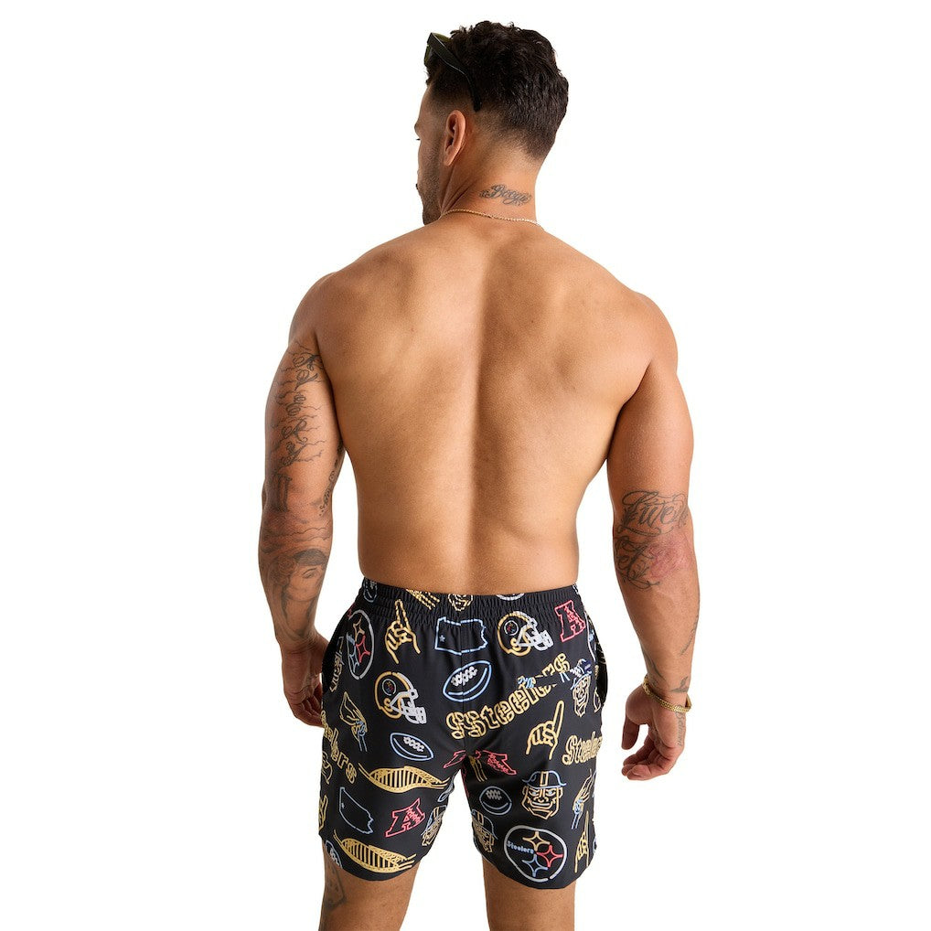 Chubbies The Neon 5.5" Classic Lined Swim Trunks - Pittsburgh Steelers