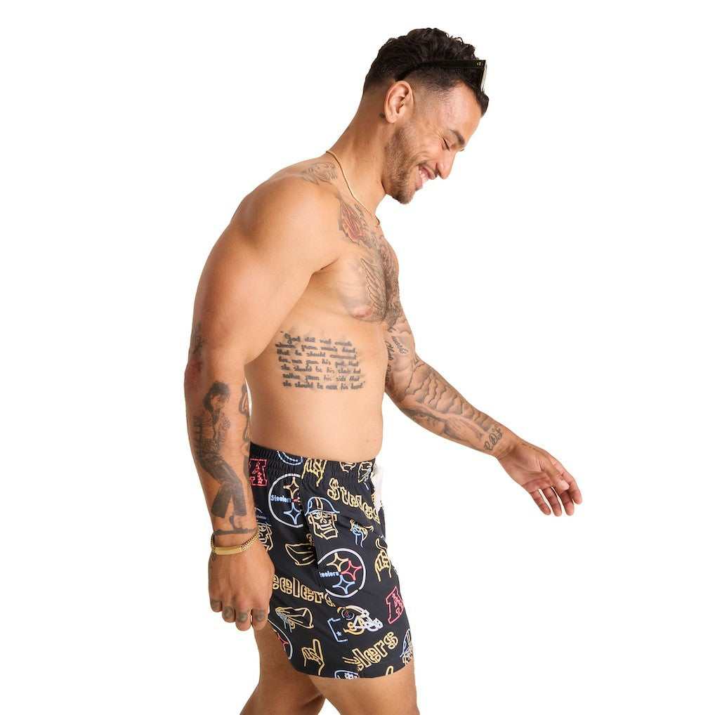 Chubbies The Neon 5.5" Classic Lined Swim Trunks - Pittsburgh Steelers