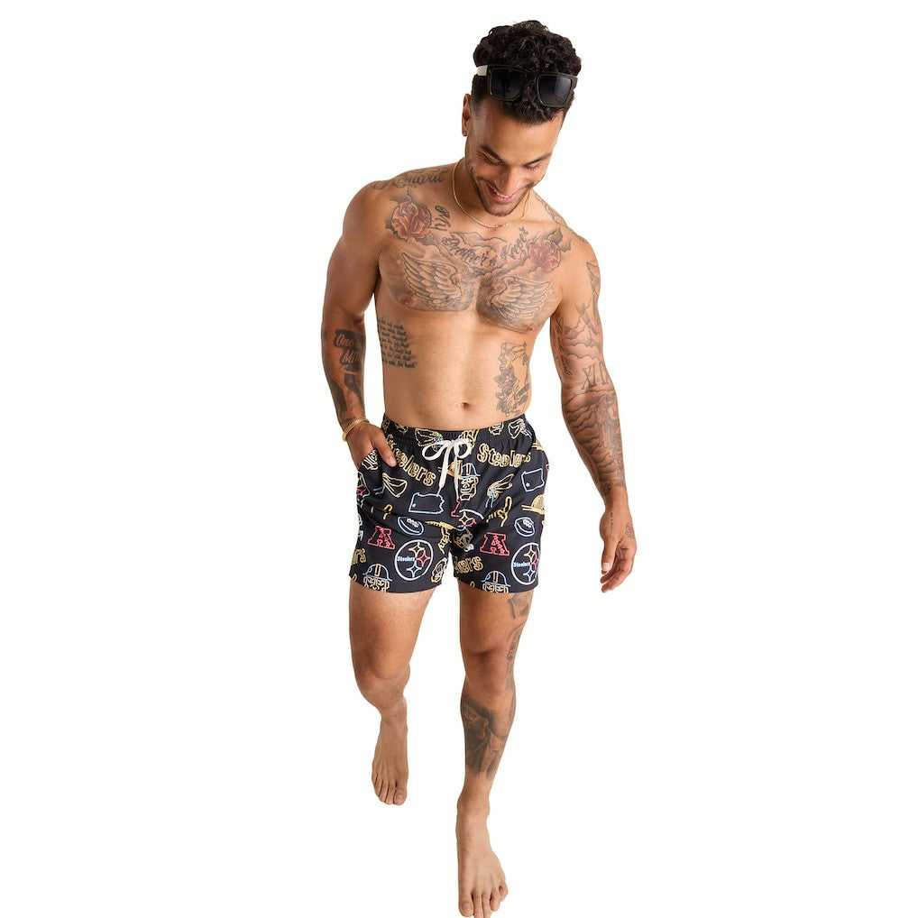 Chubbies The Neon 5.5" Classic Lined Swim Trunks - Pittsburgh Steelers