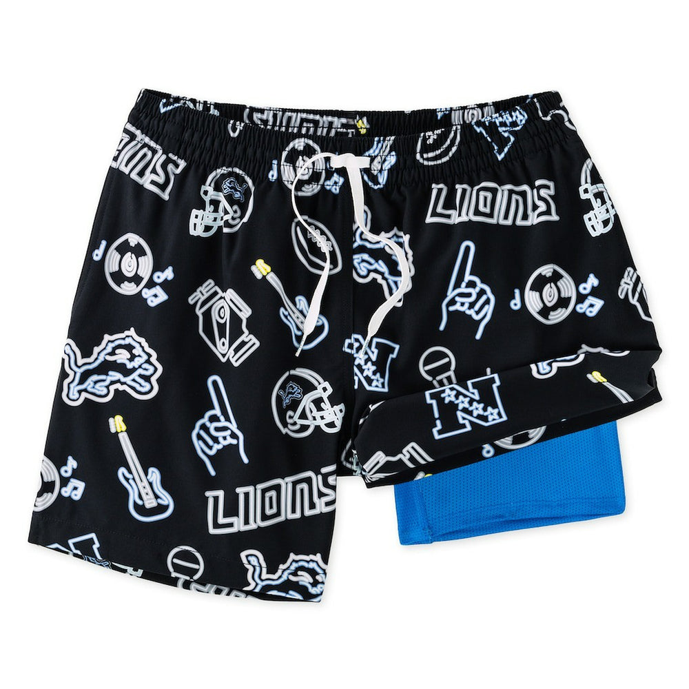 Chubbies The Neon 5.5" Classic Lined Swim Trunks - Detroit Lions
