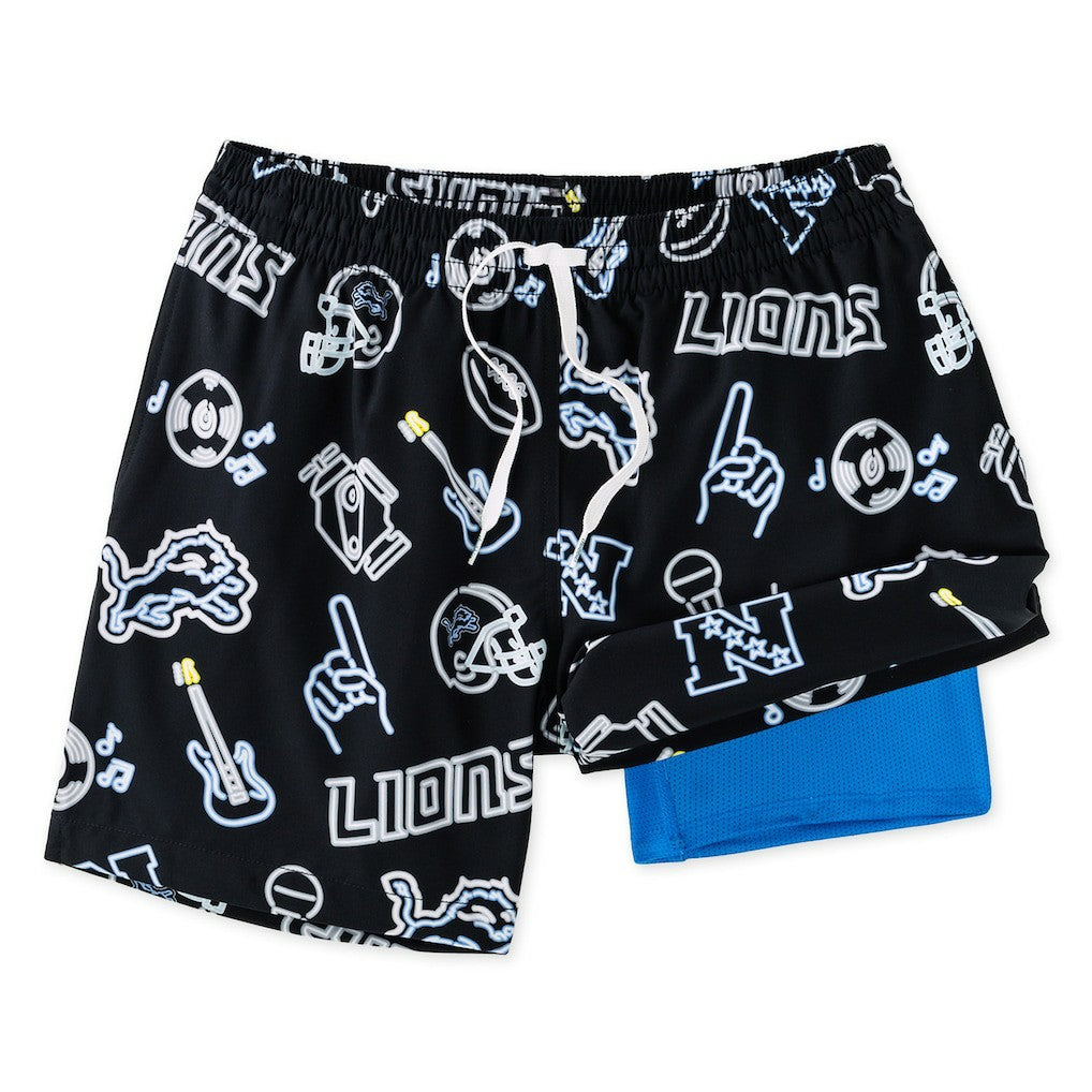 Chubbies The Neon 5.5" Classic Lined Swim Trunks - Detroit Lions