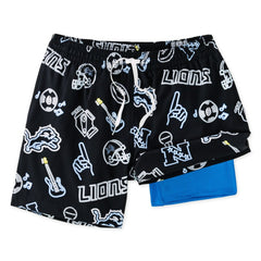 Chubbies The Neon 5.5" Classic Lined Swim Trunks - Detroit Lions
