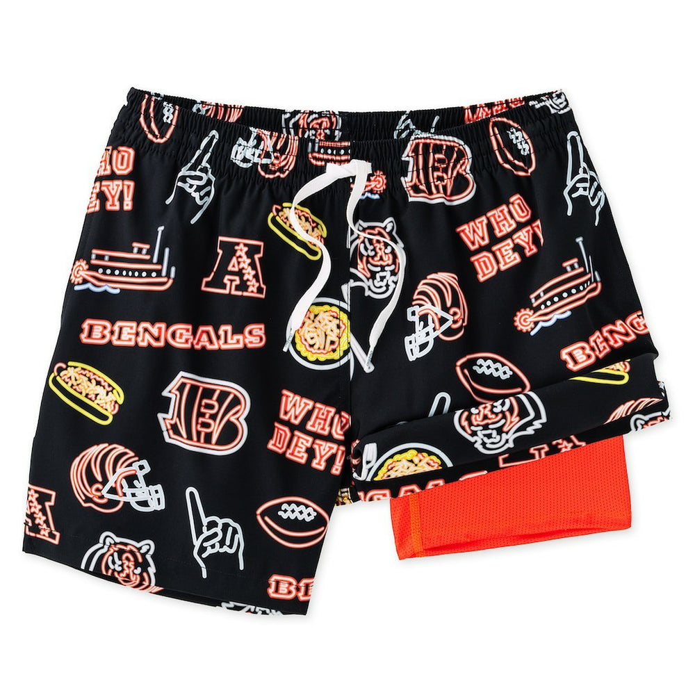 Chubbies The Neon 5.5" Classic Lined Swim Trunks - Cincinnati Bengals