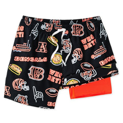 Chubbies The Neon 5.5" Classic Lined Swim Trunks - Cincinnati Bengals