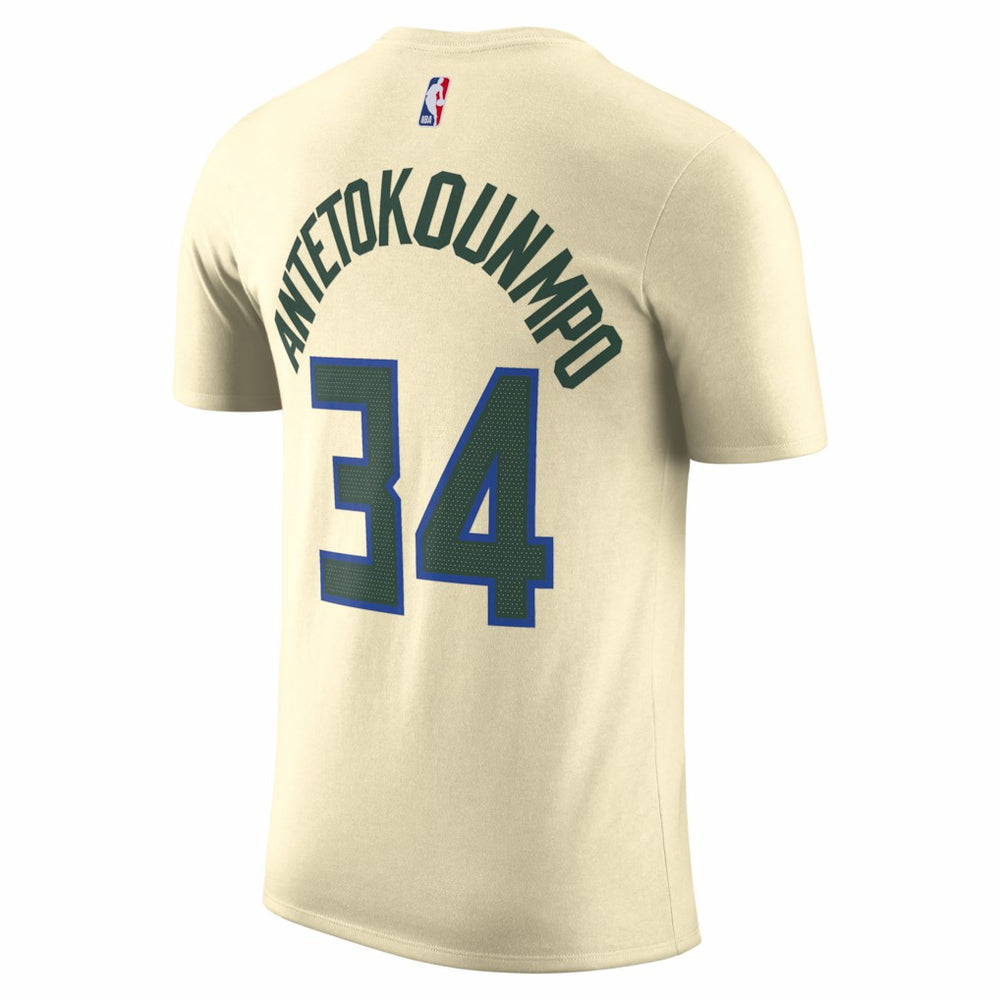 NBA Giannis Antetokounmpo Milwaukee Bucks Unisex 2025/26 City Edition Name & Number T-Shirt