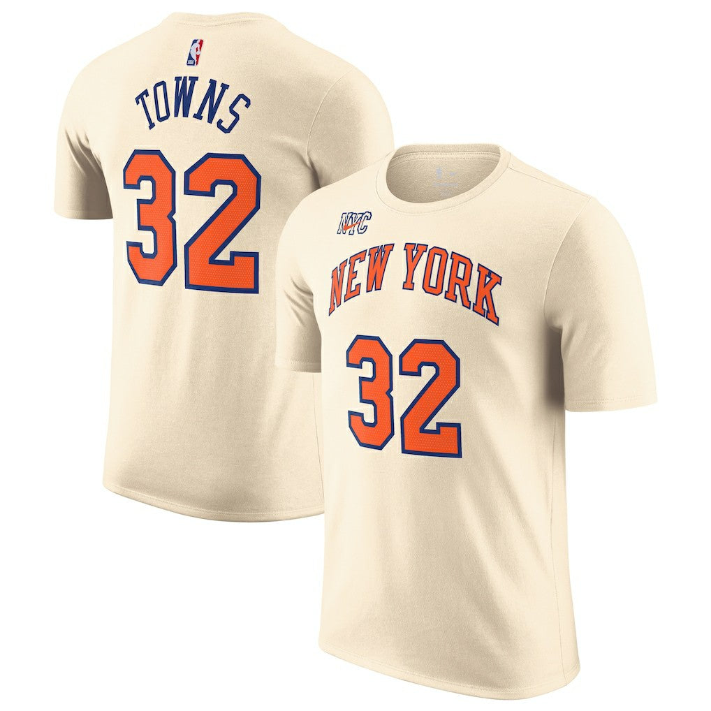 NBA Karl-Anthony Towns New York Knicks Unisex 2025/26 City Edition Name & Number T-Shirt