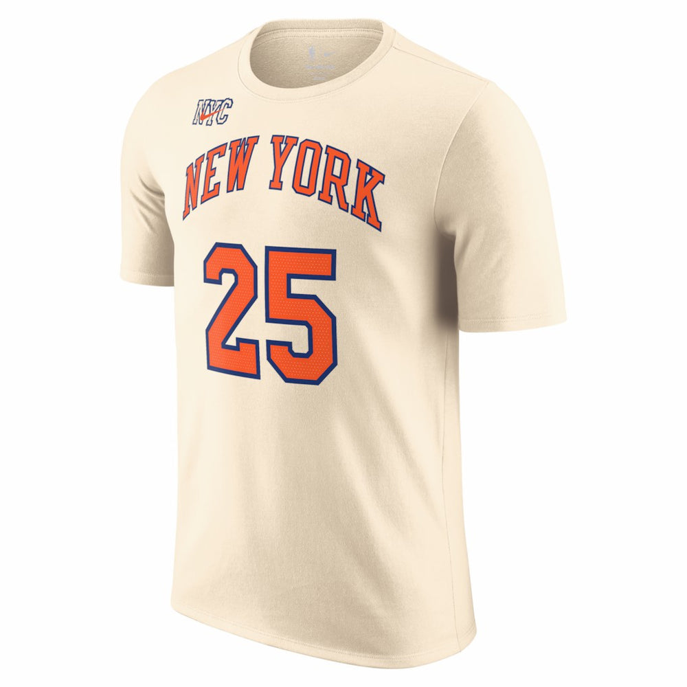 NBA Mikal Bridges New York Knicks Unisex 2025/26 City Edition Name & Number T-Shirt